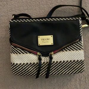 Black and white small strap purse